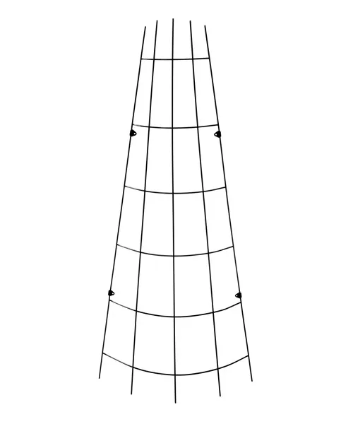 Trådspaljé Solfjäder Böjd Svart 30-75x150cm