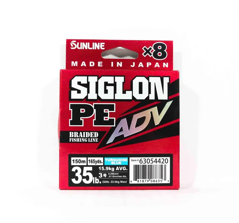 Sunline PE Line X8 Siglon Advance 150M PE 3 35LB Blå (6353) turkosblå färg