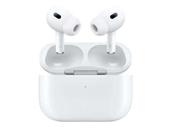 Apple | AirPods Pro – 2nd Generation (2023) – Trådlösa hörlurar med mikrofon. – aktiv brusreducering – vit | Magsafe laddningsfodral (USB-C)
