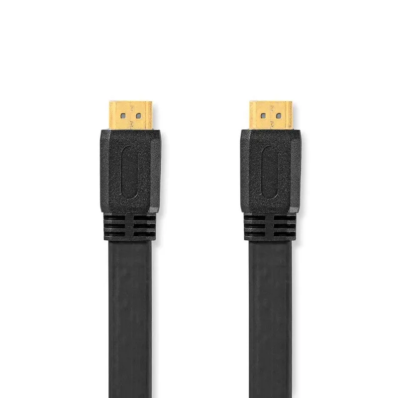 High Speed HDMI ™ kabel med Ethernet | HDMI™ Kontakt | HDMI™ Kontakt | 4K@30Hz | 10.2 Gbps | 5.00 m | Platt | PVC | Svart | Pl