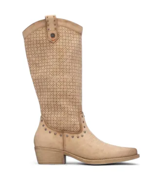 Refresh för kvinnor. 17529201-BEIGE Stövlar 175292 beige (36), 3 till 5 cm, Zip, Casual