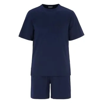 Damella Edward Short Sleeve Pyjamas Marin bomull Medium Dam