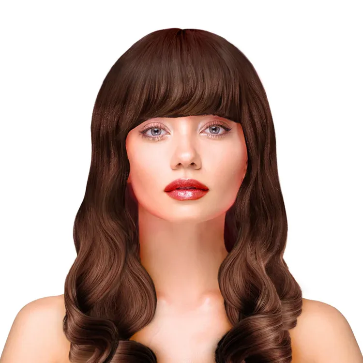 Party Wig Long Wavy Brown Hair Peruk