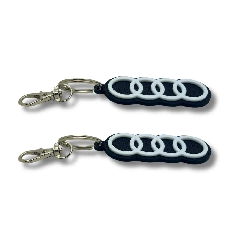 2x Nyckelring Clip On & Go karbinnyckelring för Audi