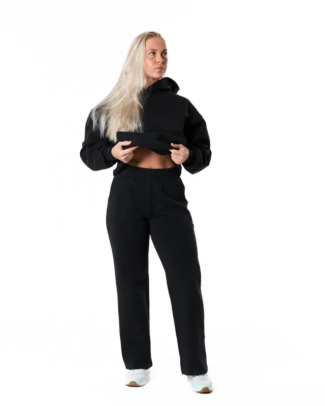 Clean Wide Sweatpants – Svart (#2828)