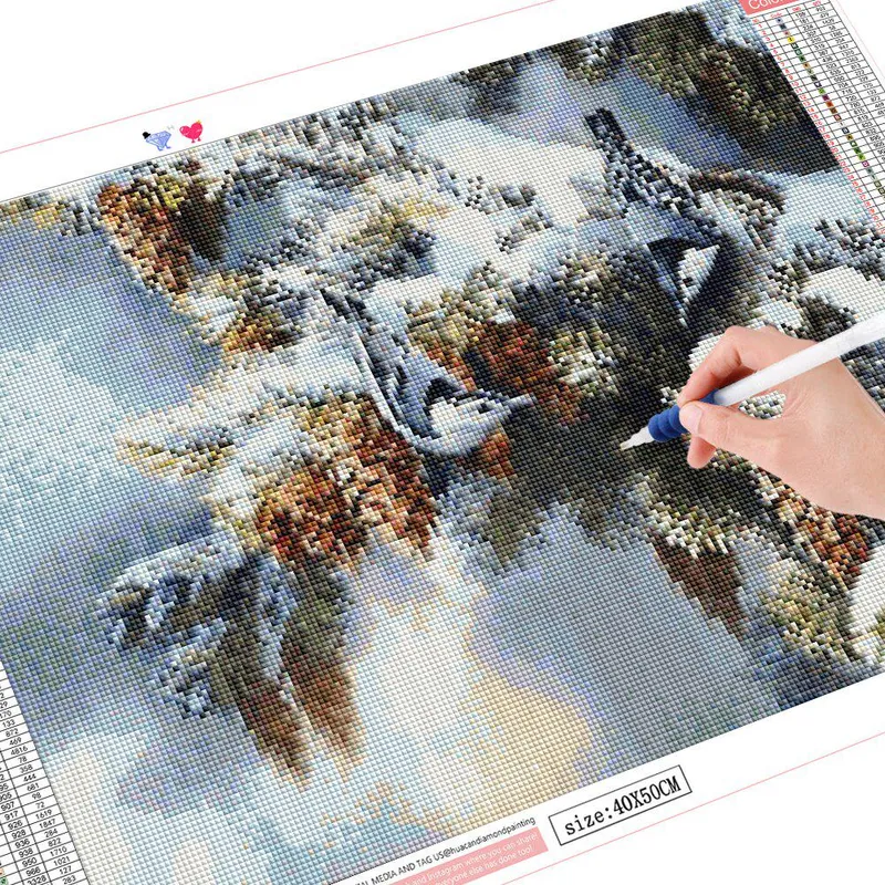 5D DIY Diamantmålning Fågel Vinter Hemdekoration Full Borr Rund Rhinestone Broderi 20X30CM