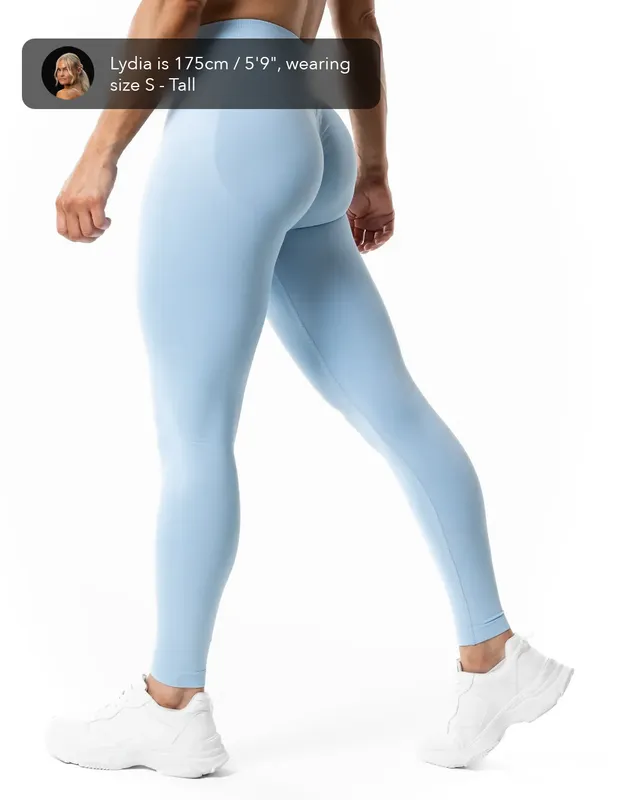 Aura Seamless Scrunch Tights - Light Blue (#4365)