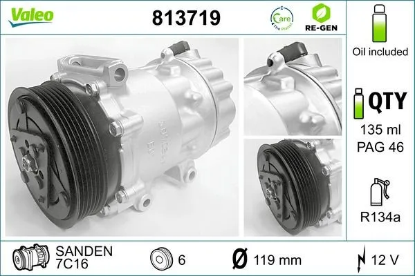 AC-kompressor VALEO 813719