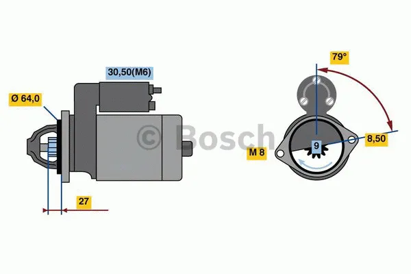Startmotor BOSCH 0 986 022 730