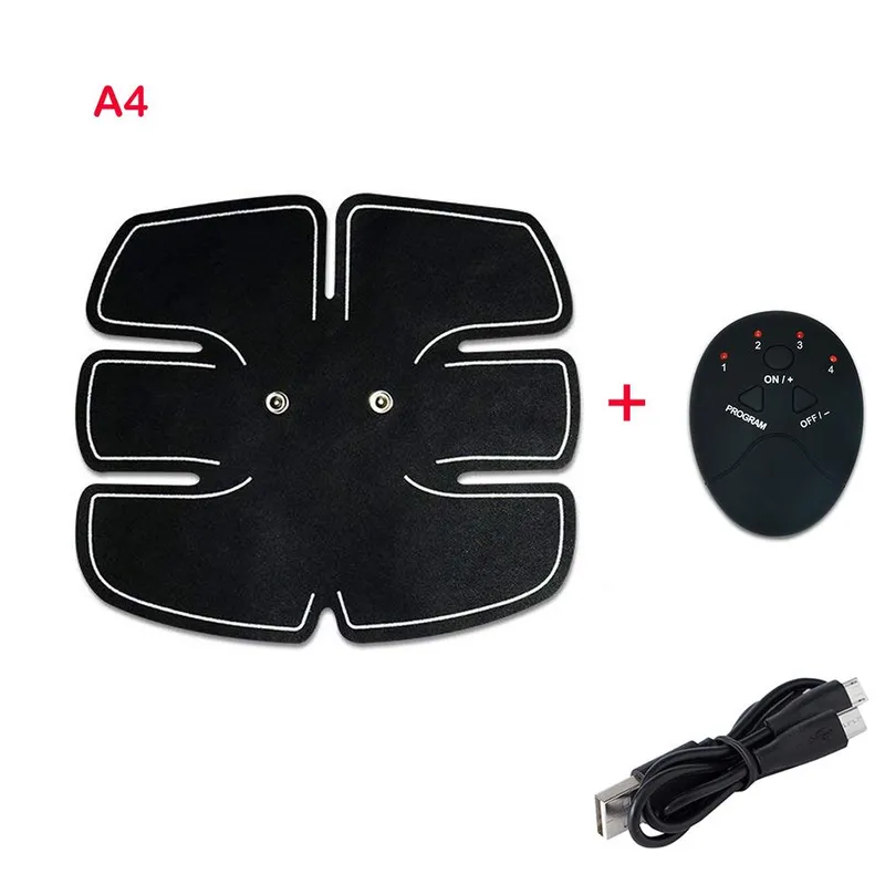 Ems Smart Abdominal Muscle Vibration Fitness Massasjeapparat Elektrisk Muskelstimulator Ems Trainer Fitness Usb Lading A4 Svart