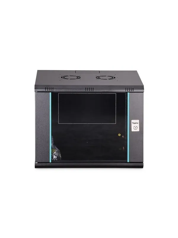DIGITUS DN-37105 - 9U Wall-Mounted Cabinet | 600x450mm | Glass Door | Unmounted