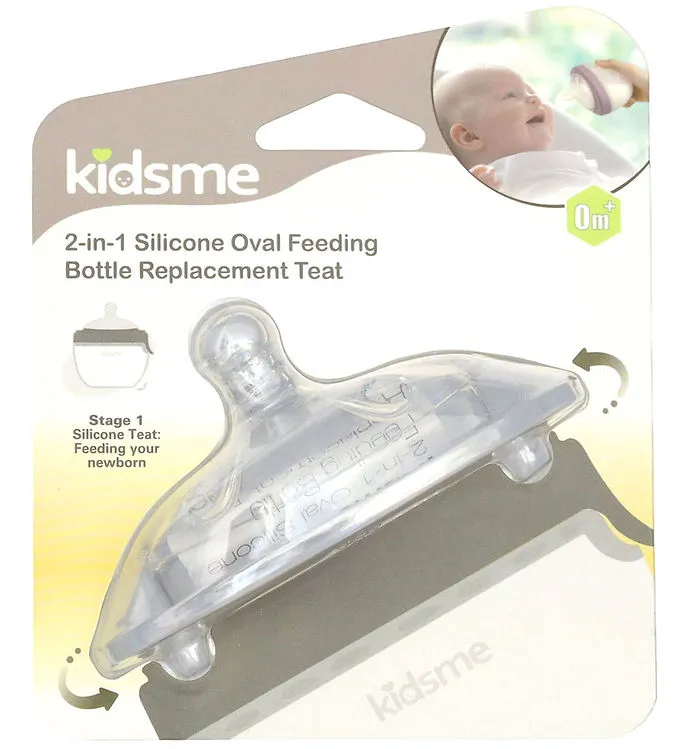 KidsMe Flasknippel - Silikon - 2-I-1 Matningssystem
