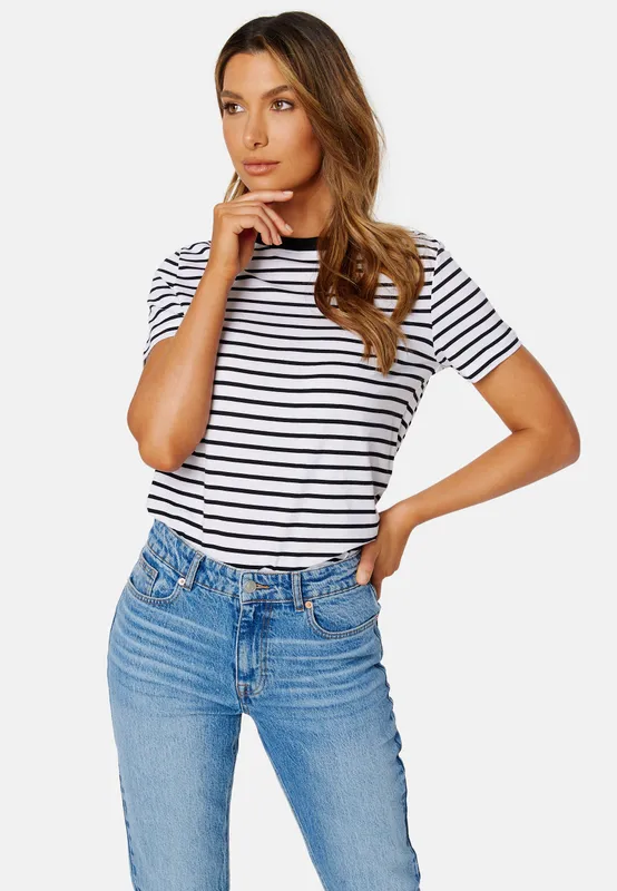 Essential SS Stripe O-Neck Tee (#6257)