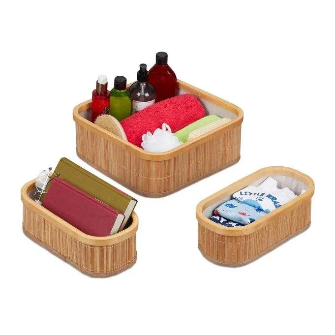 Bambu förvaringskorgar set om 3 (#3335)
