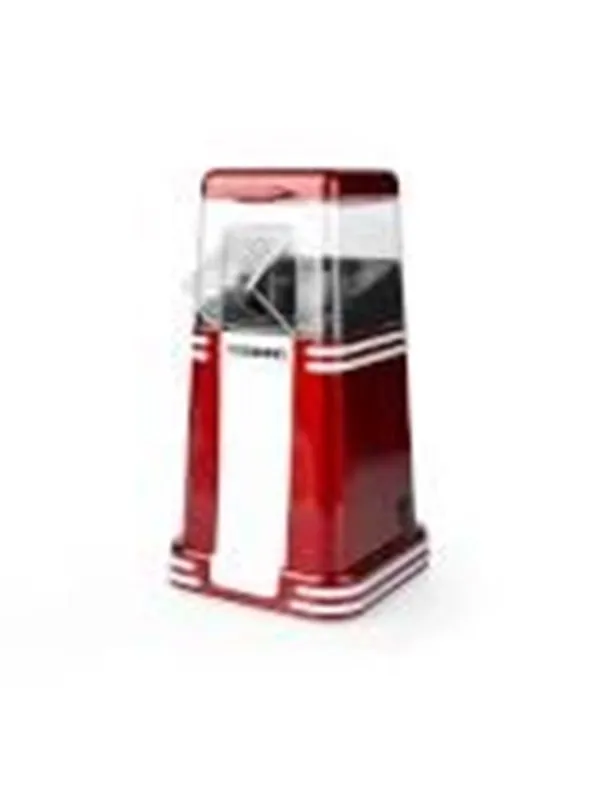 Popcornmaskin - 1200W, varmluft, 2-4 min, röd/vit