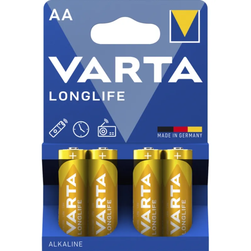 VARTA Longlife Alkaline AA-batteri LR06, 4-pack