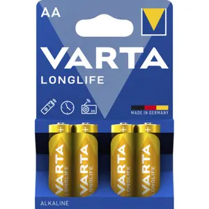 VARTA Longlife Alkaline AA-batteri LR06, 4-pack