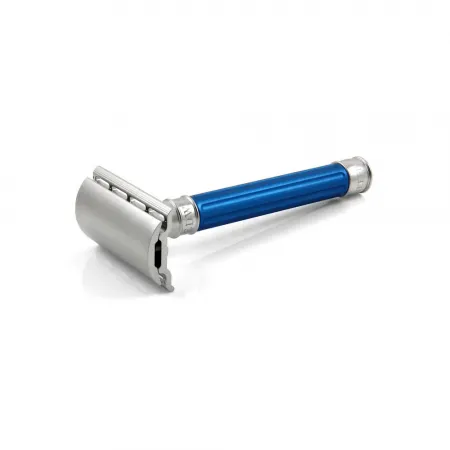 3ONE6 Stainless Steel Double Edge Safety Razor – Anodised Blue