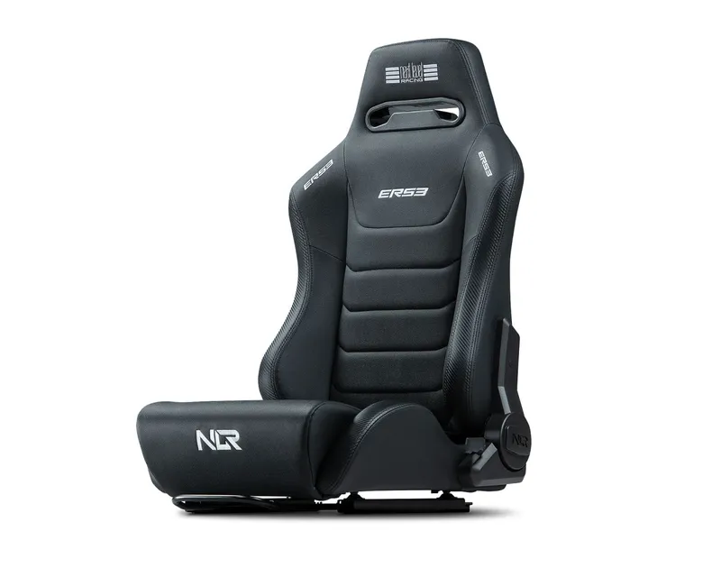 Next Level Racing ERS3 Elite Reclining Seat Racingstol för simracing – Svart – Polyuretanfaux läder – Upp till 150 kg