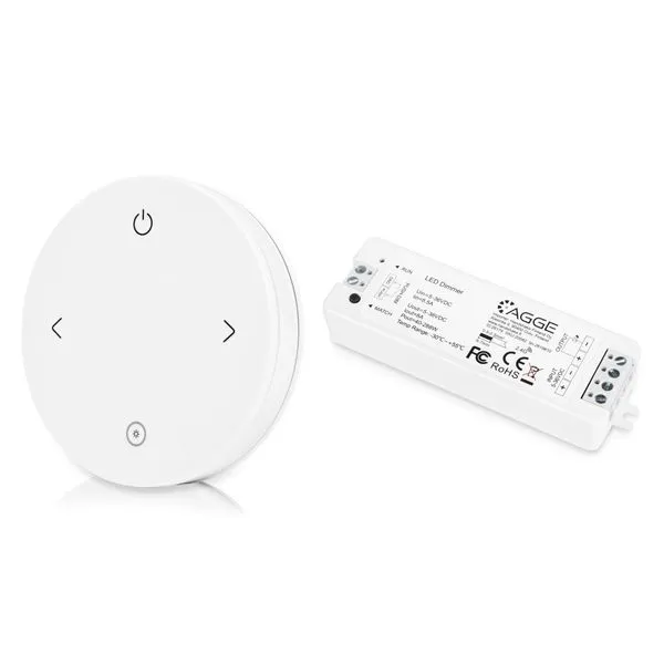 Fjärrkontroll för LED-list AGGE Dimming 4-button, RF 2.4 GHz, Fjärrkontroll + Styrdon