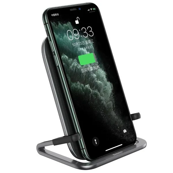 Horisontell och vertikal trådlös mobilladdare 15W – Svart
