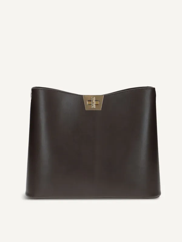 CAPRICE Handbag, brown, made of Leather and textile, Size 1 (#7401)