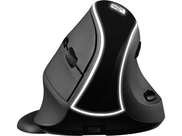 Sandberg Pro - Vertikal mus - ergonomisk - optisk - 6 knappar - trådlös - 2.4 GHz - trådlös USB-mottagare - låda