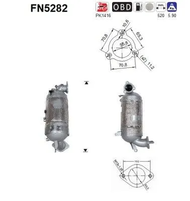 Partikelfilter (DPF) AS FN5282
