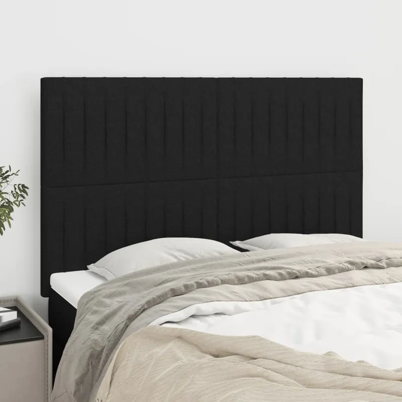 vidaXL Sänggavel svart 144x5x118/128 cm tyg (#4349)