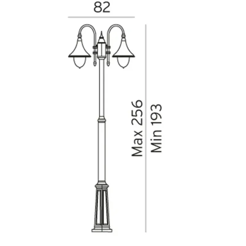 Florence 3 Utomhus Parkstolpa Svart - Norlys - Terrass - Aluminium