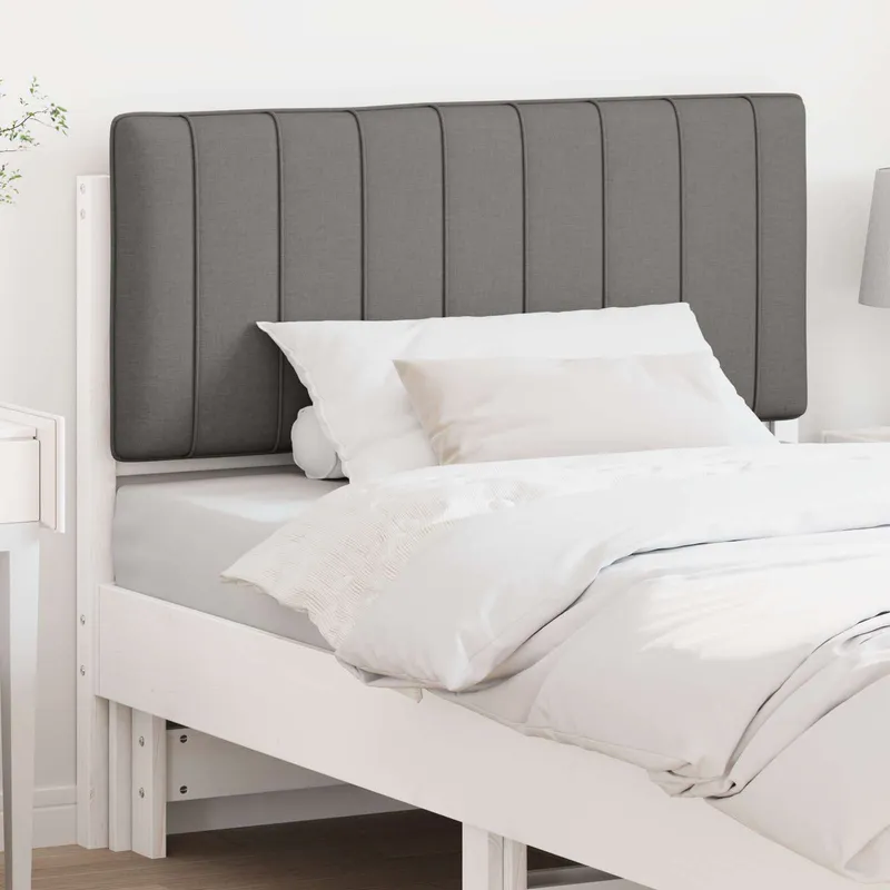vidaXL Klädd sänggavel Vit och ljusgrå 100 cm Massiv furu (#3245)