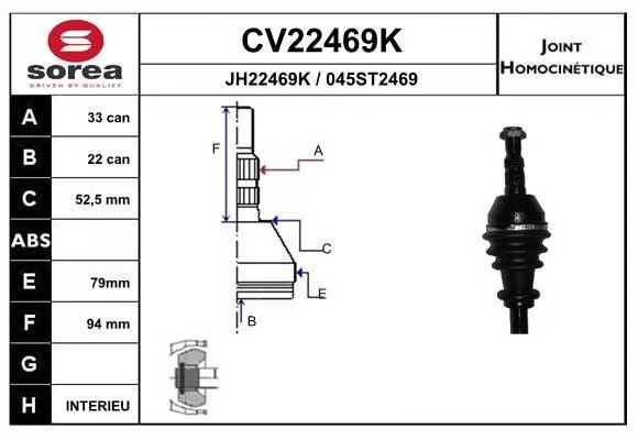 Ledsats, drivaxel EAI CV22469K