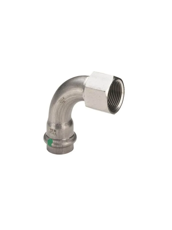 Viega Sanpress Inox transition bend 90° socket/socket 15 mm x 1/2″” stainless steel