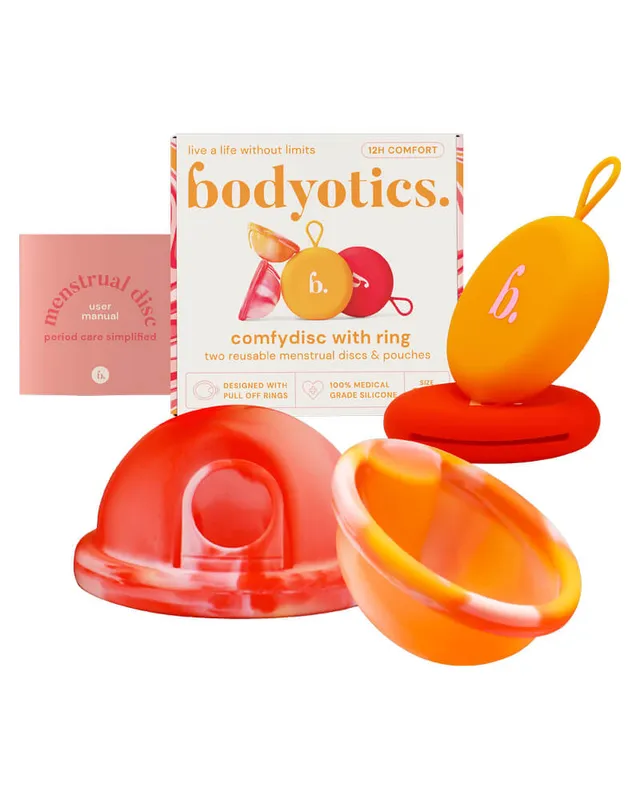 Bodyotics återanvändbar mensskiva 2-pack (S & L) - 12 h skydd | hållbart alternativ till tampong
