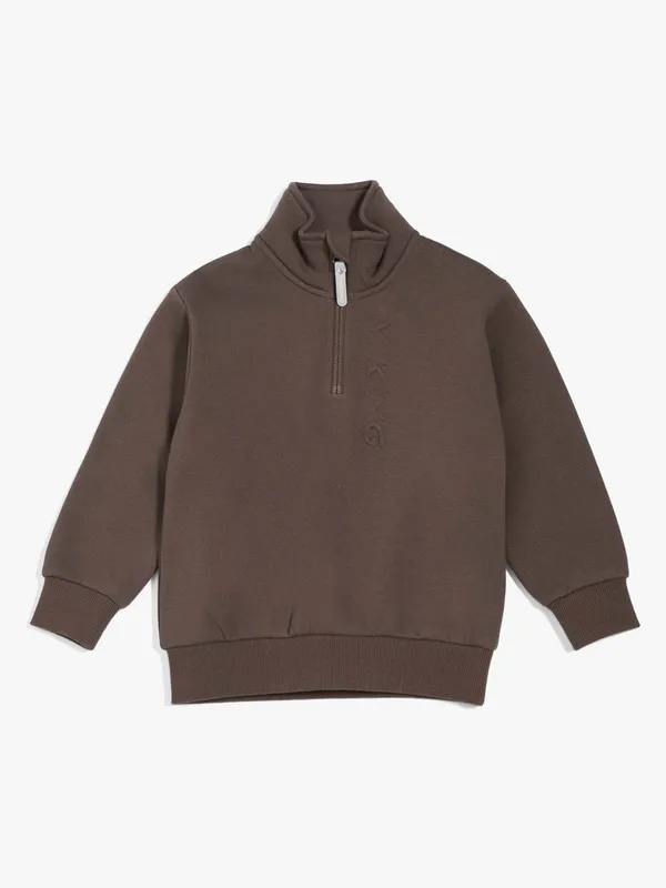 Viking X Kenza Sweatshirt Med Zip, Dark Brown, 92
