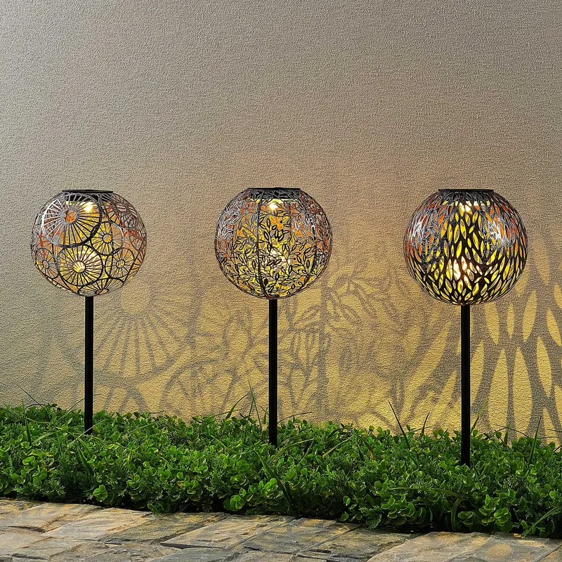 Vilani LED Solcelle Trädgårdslampa 3 pcs. Silver - Lindby - Terrass - Marockansk / orientalisk - Metall - Med en ljuskälla
