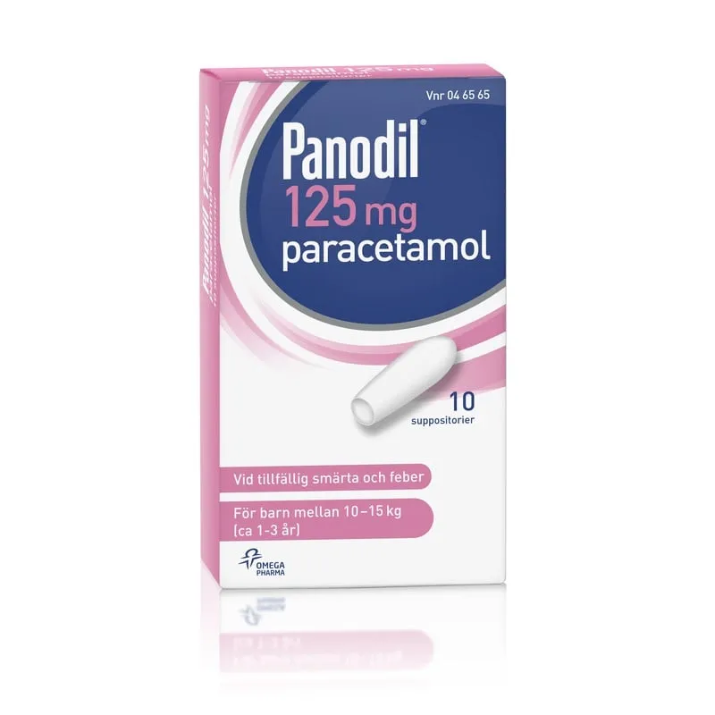 Panodil, suppositorium 125 mg 10 st