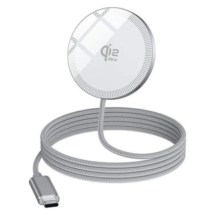 Qi2 MagSafe Trådlös Laddare iPhone 25W Snabbladdningsplatta Q12 – Vit
