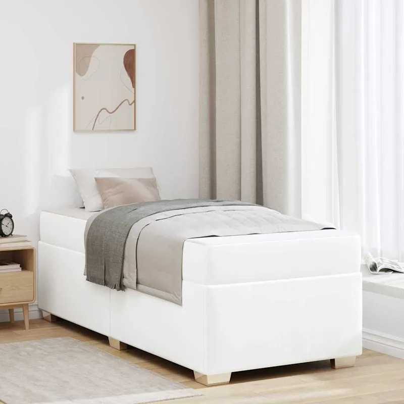 vidaXL Sängram Vit 90 x 200 cm PVC