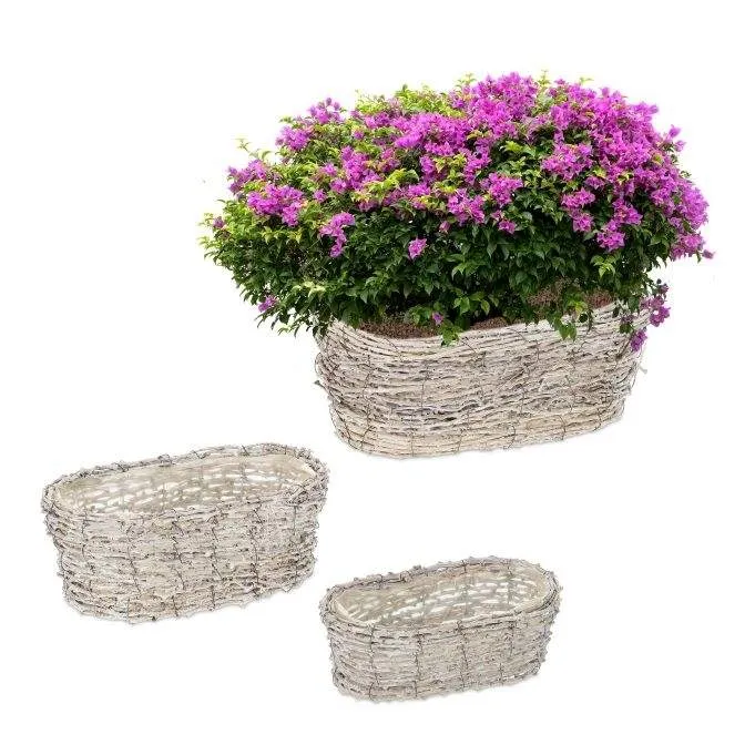 Oval blomkruka – set om 3