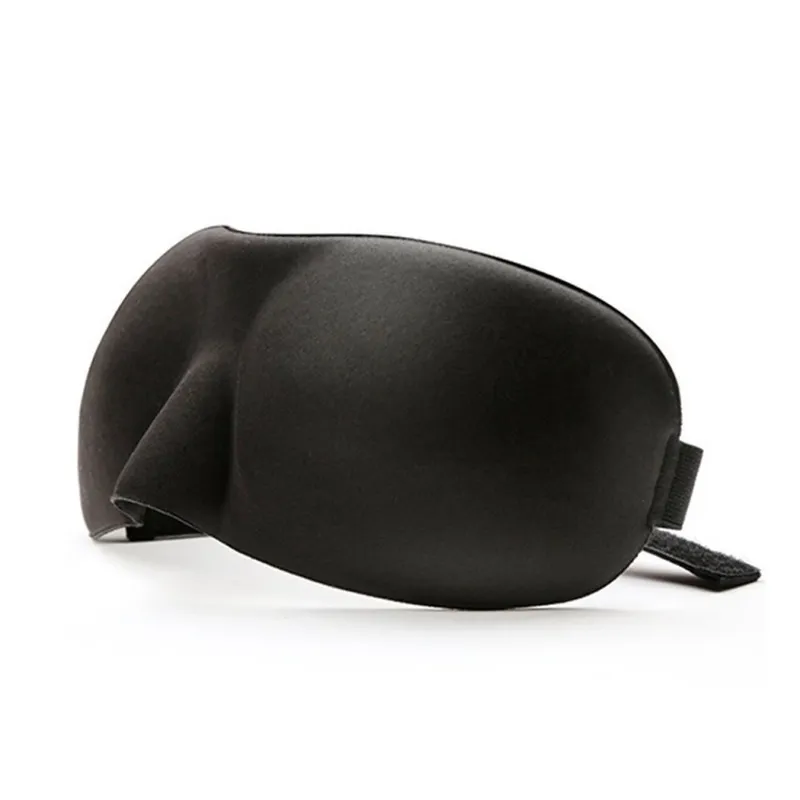 Skön 3D Foam Sovmask Ögonmask för Flyg Resor (Svart)