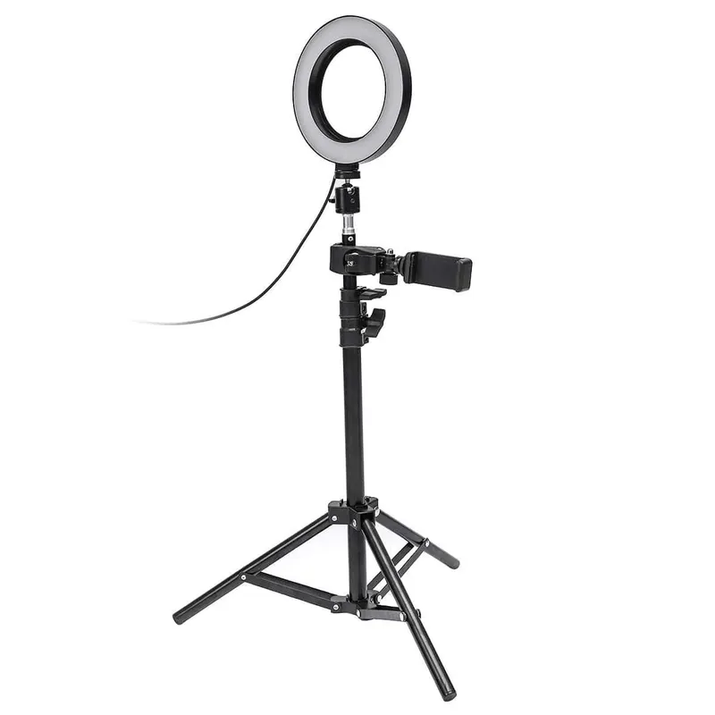 Selfie lampa / Ring light (17 cm) och stativ