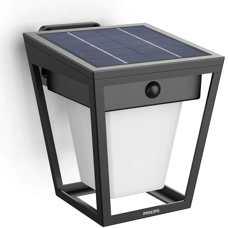 Philips Nissa Vägglampa Solcell LED 250/20lm – Svart