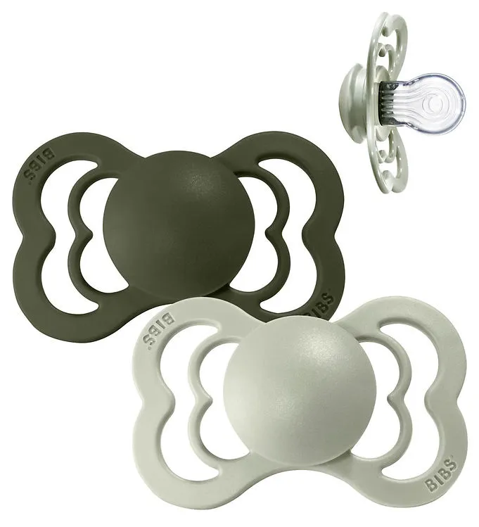 BIBS Supreme Napp 2-pack Silikon Stl 1 Symmetrisk, Sage/Hunter Green