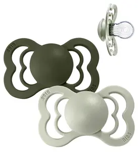BIBS Supreme Napp 2-pack Silikon Stl 1 Symmetrisk, Sage/Hunter Green