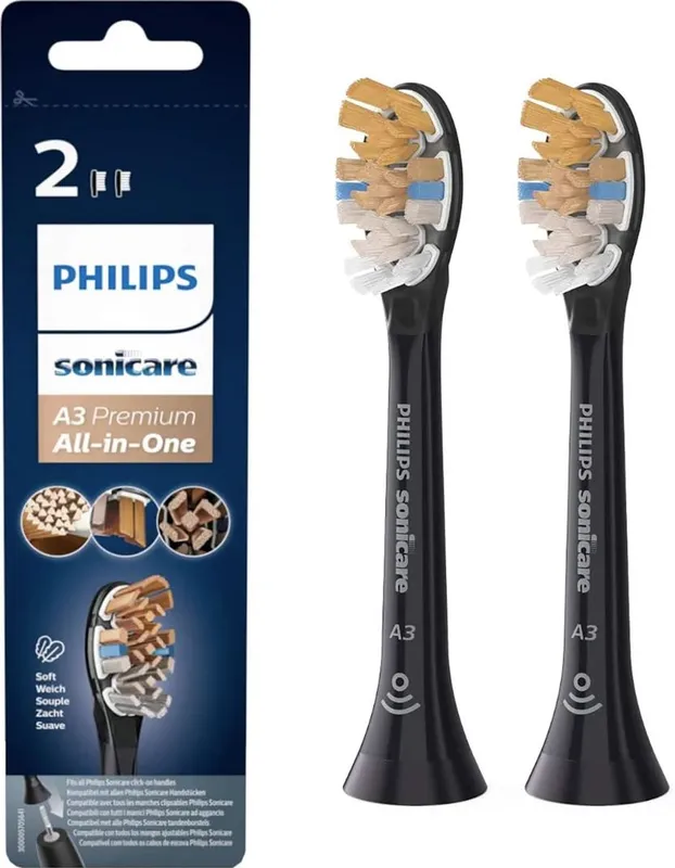 Philips Sonicare A3 Premium All-in-One 2x Soniska tandborsthuvuden - Svart HX9092/11