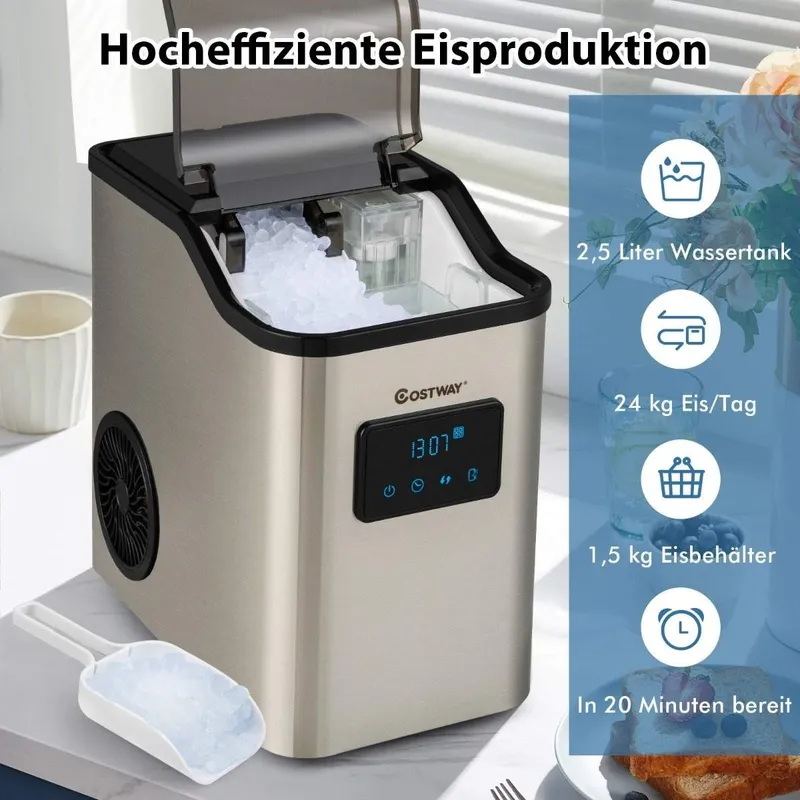 Isbitsmaskin 24kg per dag krossad ismaskin ismaskin isbitsmaskin inklusive spade timer 2,5L vattentank