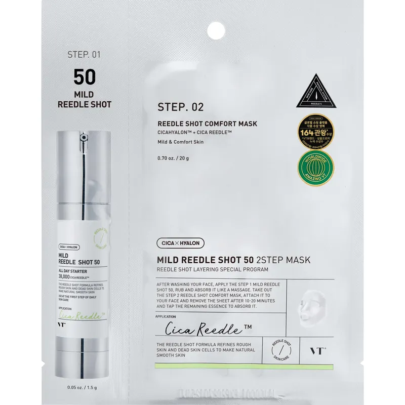 VT Cosmetics Mild Reedle Shot 50 2Step-ansiktsmask