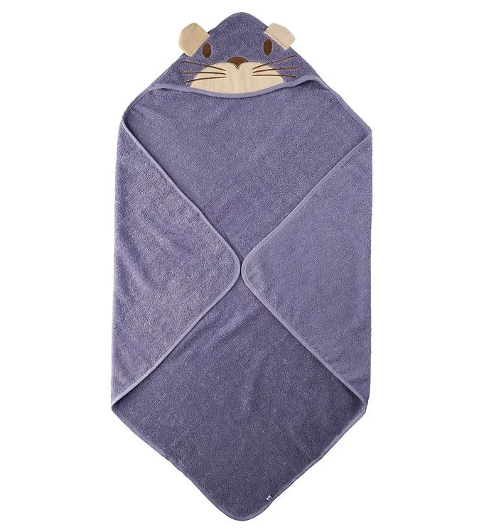 Pippi Baby Babyhandduk - 83×83 cm - Lavendel m. Kat