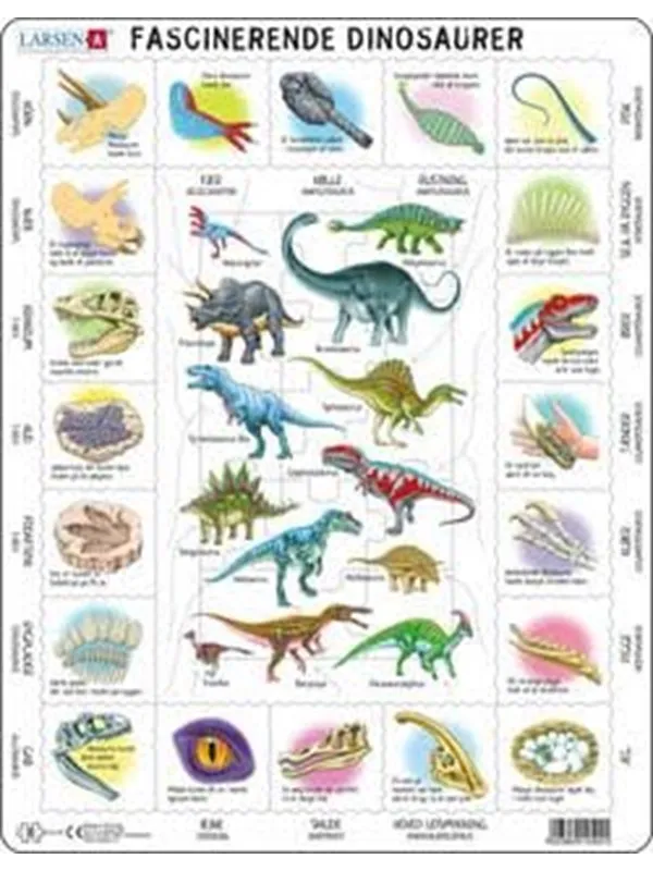 Larsen Puzzles Pussel Fascinerande dinosaurier - 35 bitar, Ma 2D Pussel